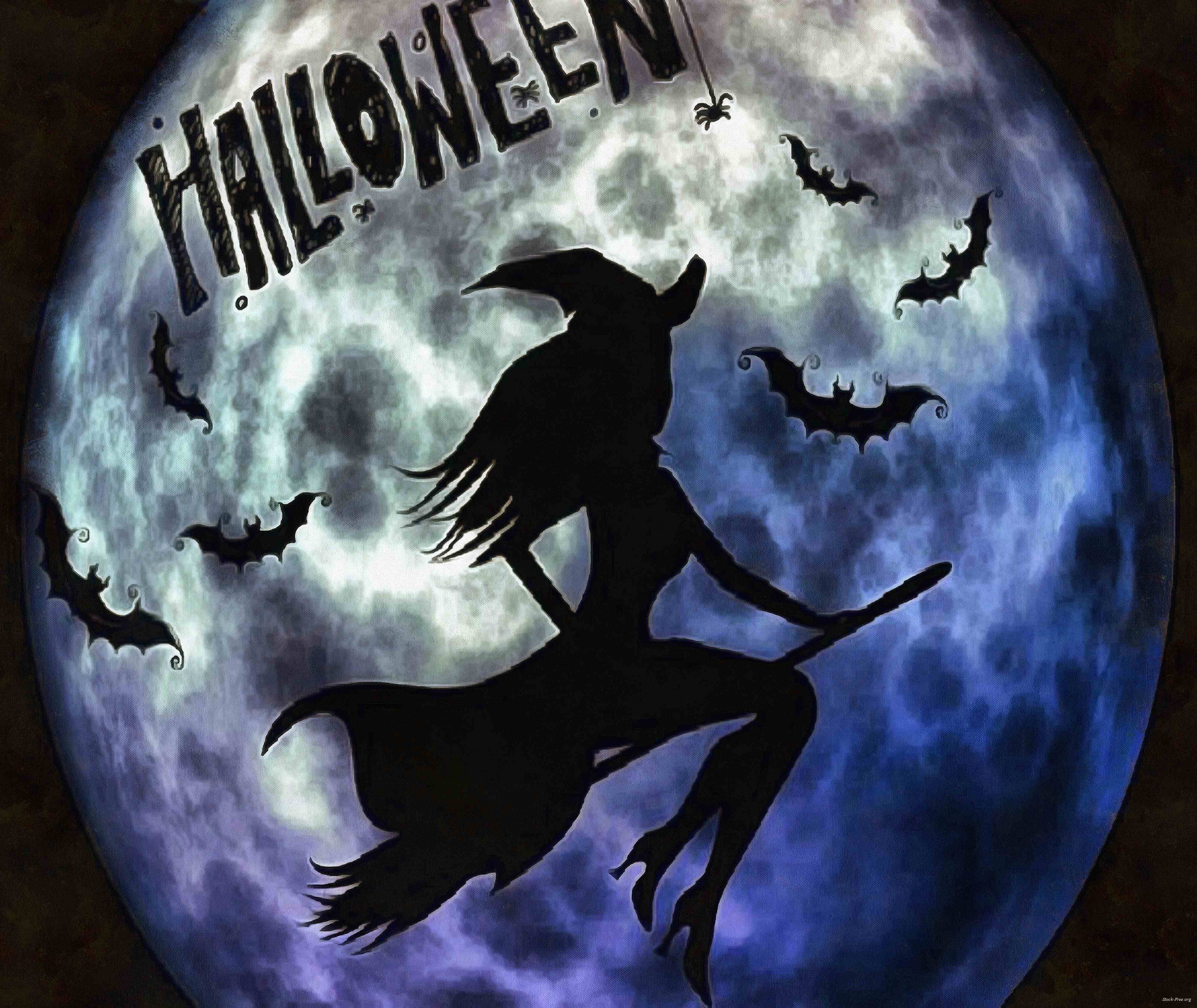 WITCH, FLY, happy halloween, holiday, moon, happy halloveen, castle, spooky